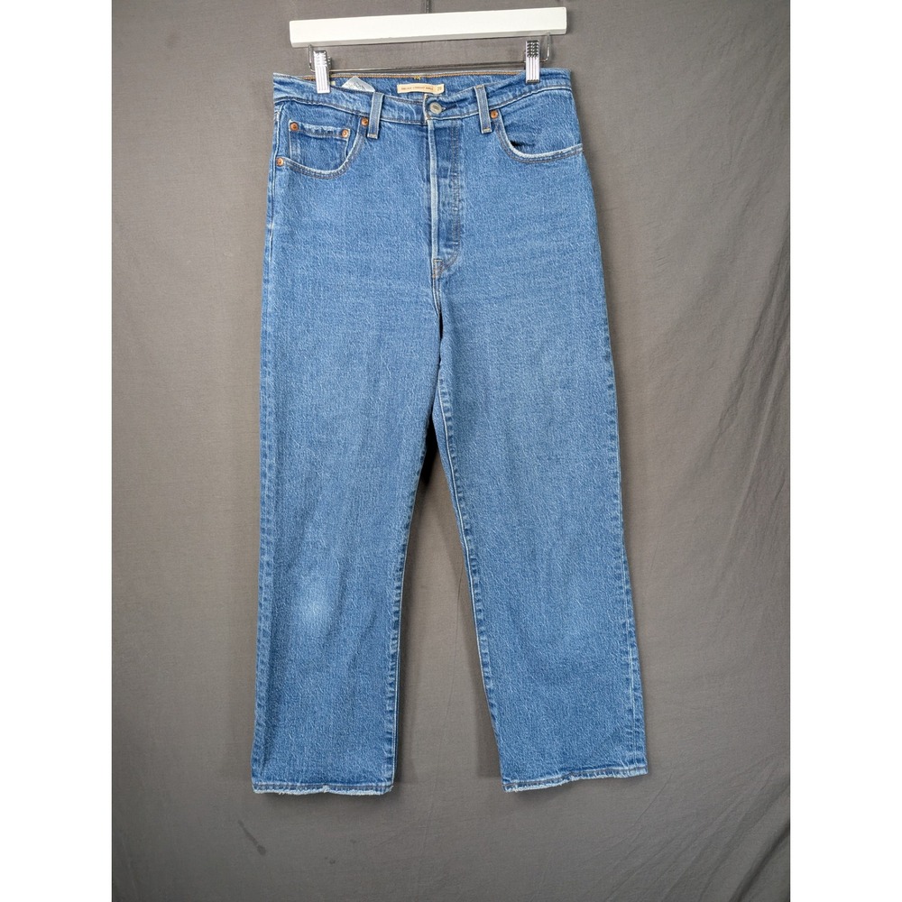 Levi Ribcage Straight Ankle Jeans Blue 72693-0117 Size 29